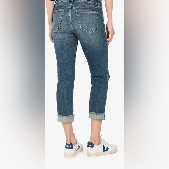 Kut From The Kloth 8 Amy ankle straight leg mid rise cuffed distressed - Picture 3 of 13